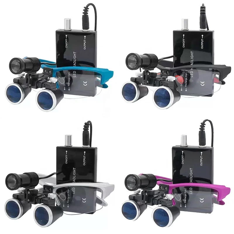 5W 4 Color Wireless Headlight Dental 2.5X/3.5X Surgical Loupes New Oral Medical Binocular Surgical Magnifier Lab Surgery