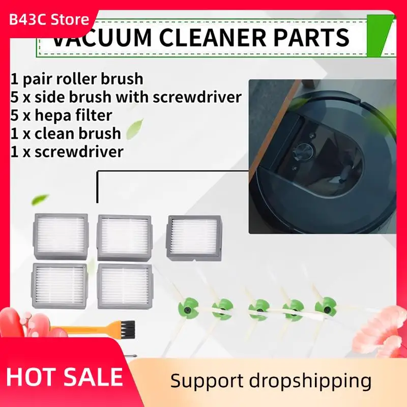 

B43C For Irobot Roomba I7 I7+ I8 I8+ I1 I2 I3 I3+ I4 I4+ I6 I6+ E5 E6 E7 J6 J7 J7+/Plus E I & J Series Vacuum Filter Brush