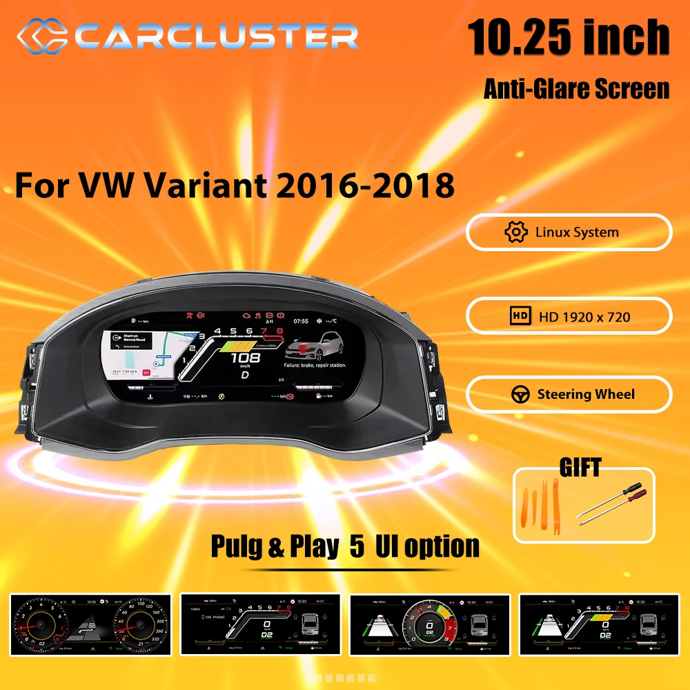 10.25'' LCD Digital Gauge Cluster For Volkswagen Passat Variant 2016 17 18 years Support HDMI Carplay Radio Instrument Cluster