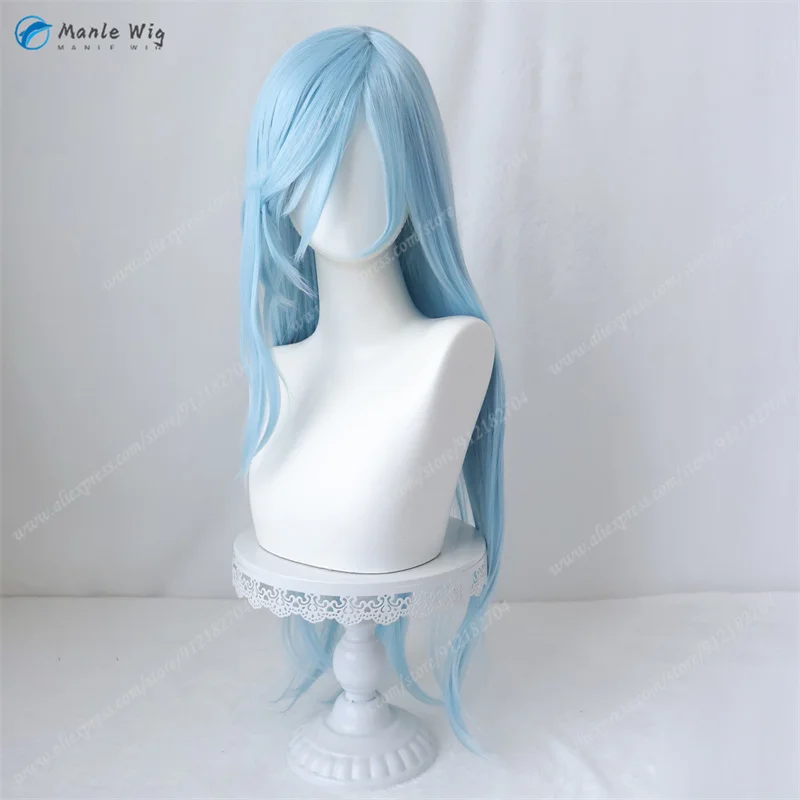 Anime Hinomori Shizuku Cosplay Wig 75cm Long Straight Blue Wig Cosplay Anime Wigs Heat Resistant Synthetic Hair + Wig Cap