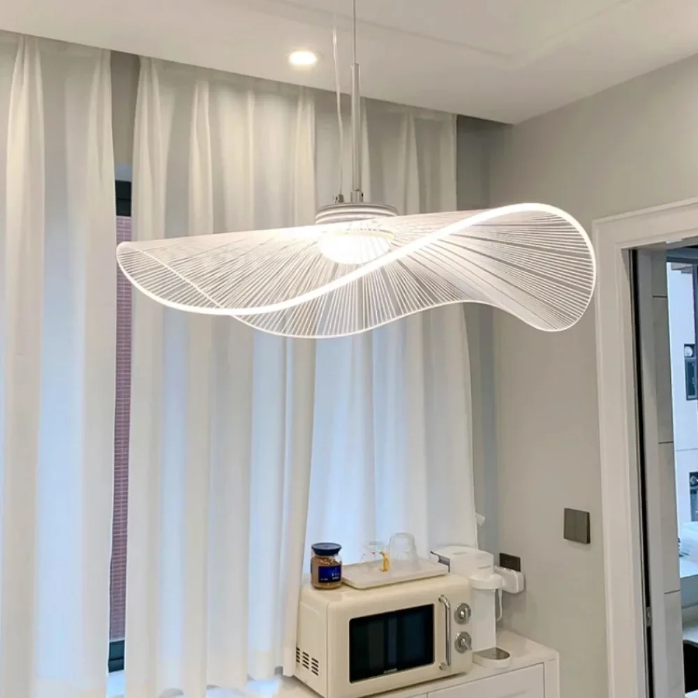 

Nordic LED Chandeliers Postmodern Loft Living Room Acrylic Cover Pendant Lamps Office Ceiling Cap Waves Design Lighting Fixtures