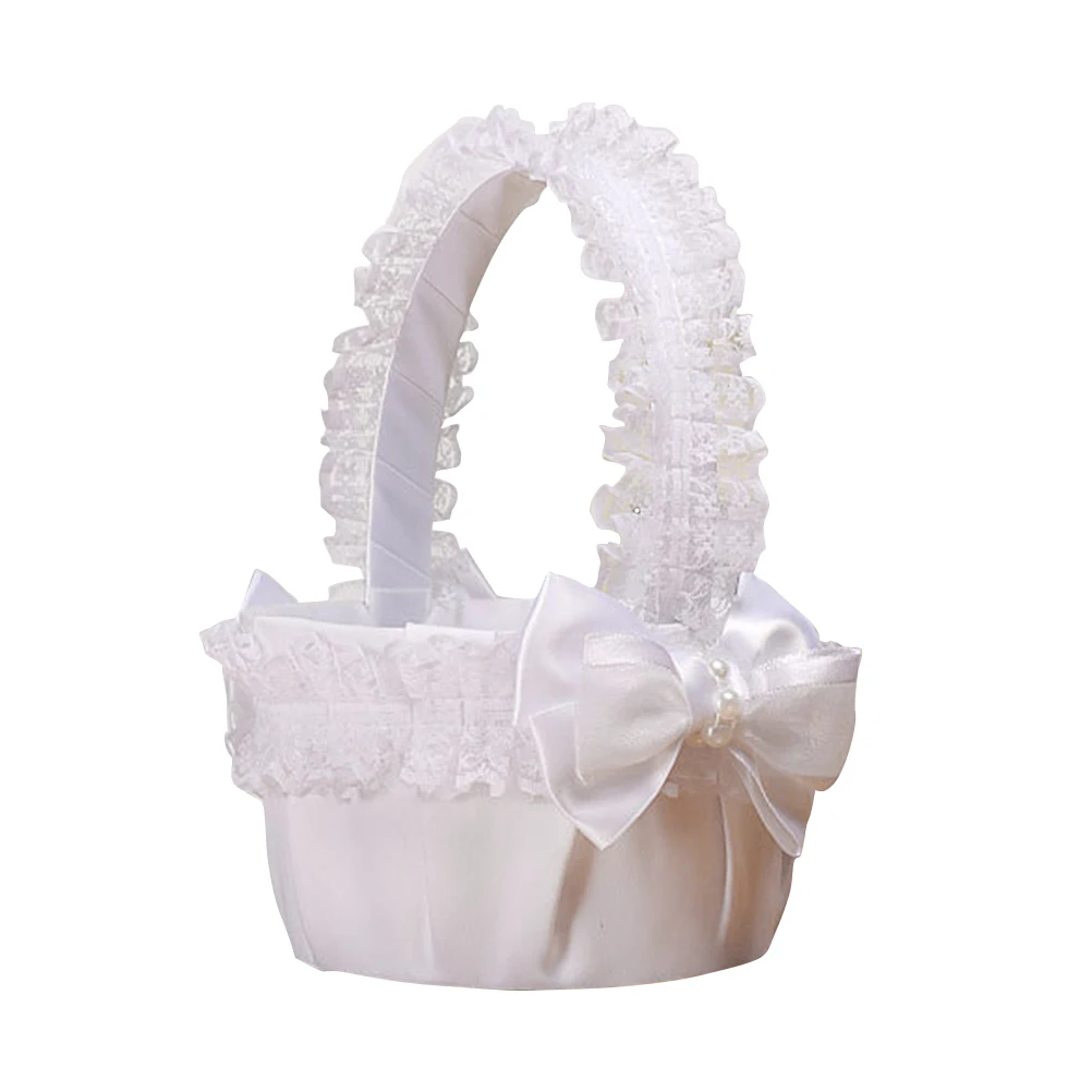 

Flower Girl Baskets Wedding Basket Romantic Atmosphere Perfect Size Holding Flowers Rose Petals Candies Special Events Banquet
