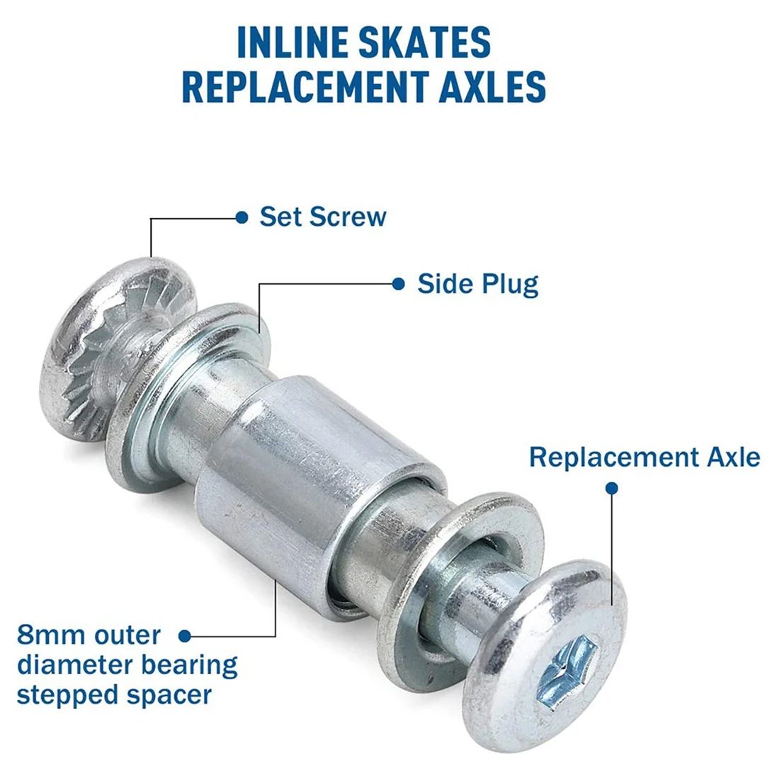 Inline Skate Axle Spacer Screw,Skate Wheel Bearing Spacer,Roller Skate Replacement Parts with Axle&Axles