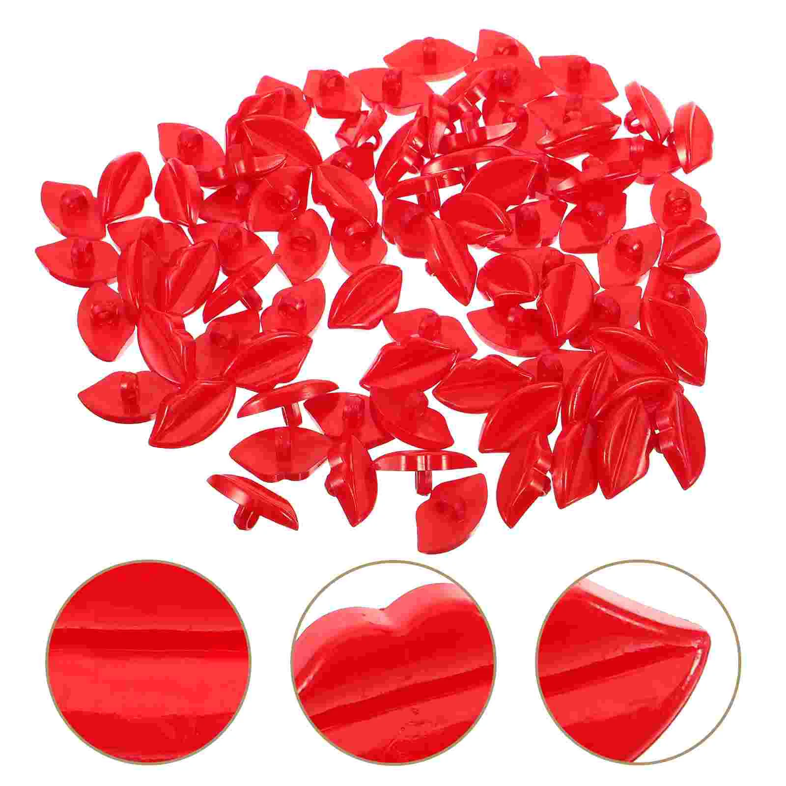 

100 Pcs Cartoon Buttons Heart-shaped for Sewing Multipurpose Plastic Decorative Hand-made Craft DIY Supplies