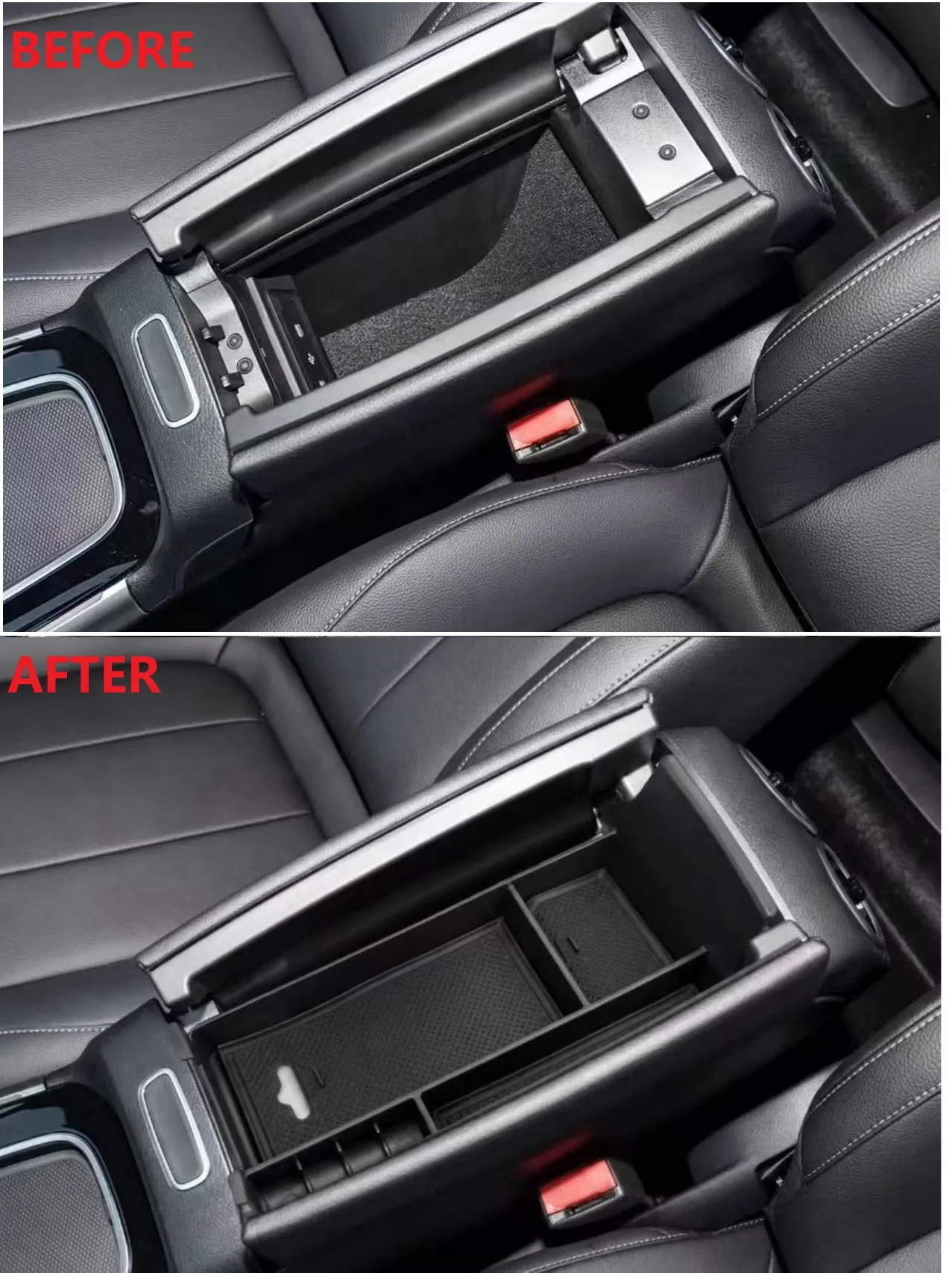 Boîte de rangement pour console centrale en ABS sur mesure pour Mercedes Benz Classe A W176 W177 Classe B W246 W247 2013-2023