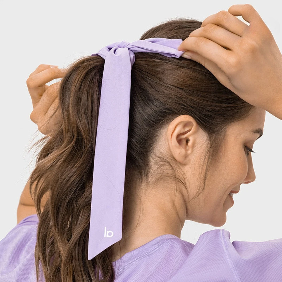

AL Solid Color Yoga Hair Accessories for Women Cute Sweat Absorbing Bow Hair Loop Adjustable Fixed Ponytail Football Headband