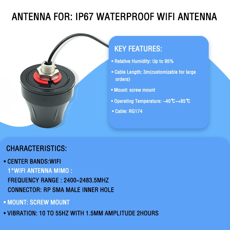 Antena IP67 2,4 GHz, Antenas WIFI TERMINAL ANTENNA 2400mhz