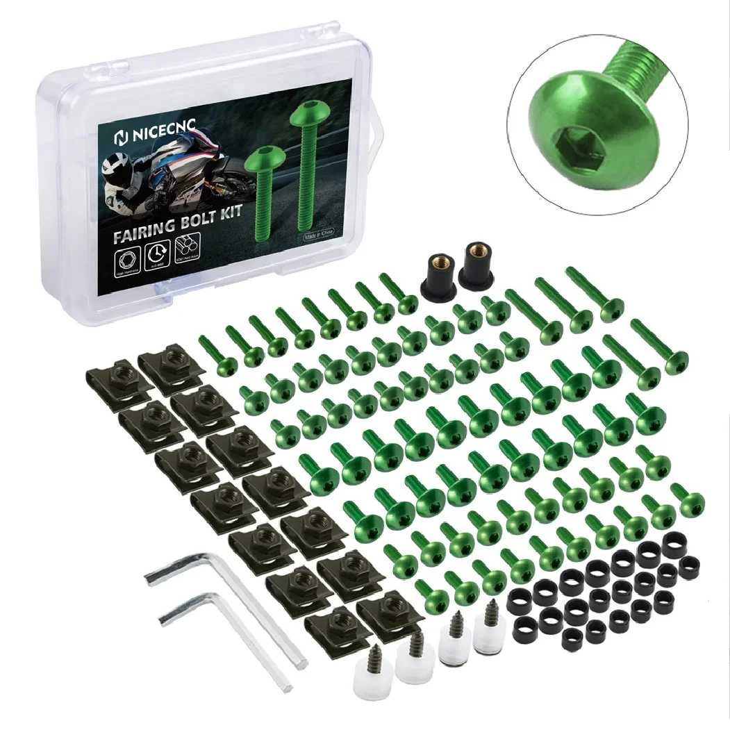 155PCS Motorcycle Complete Fairing Bolts Kit Screws Nut For KAWASAKI VERSYS 650 NINJA 300 400 650 ZX6R VULCAN S 650 ZX10R KLX250