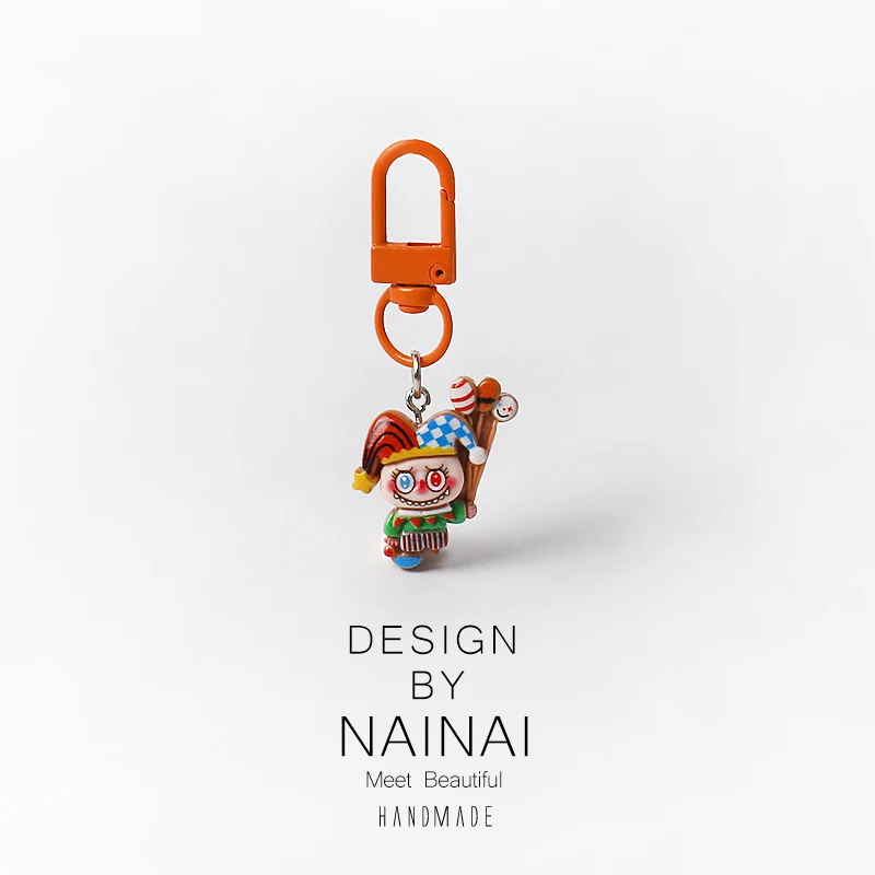 Cute Cartoon Keychain Pendant Lanyard Bag Accessory Compact Stylish Fashionable Bag Charm Decorative Pull Rope Fabric Design