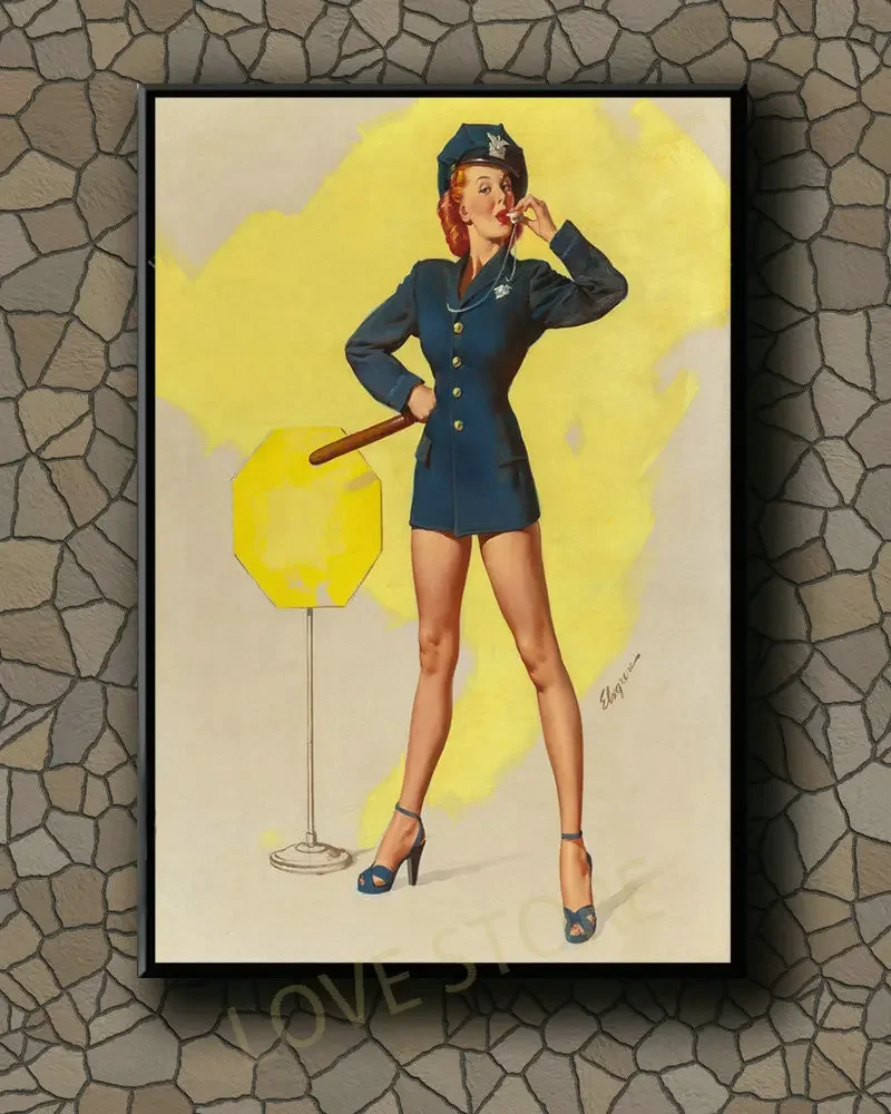 P075 Vintage hermosa chica Pin-up imagen clásica 194 póster de tela de seda decoración artística pintura interior regalo