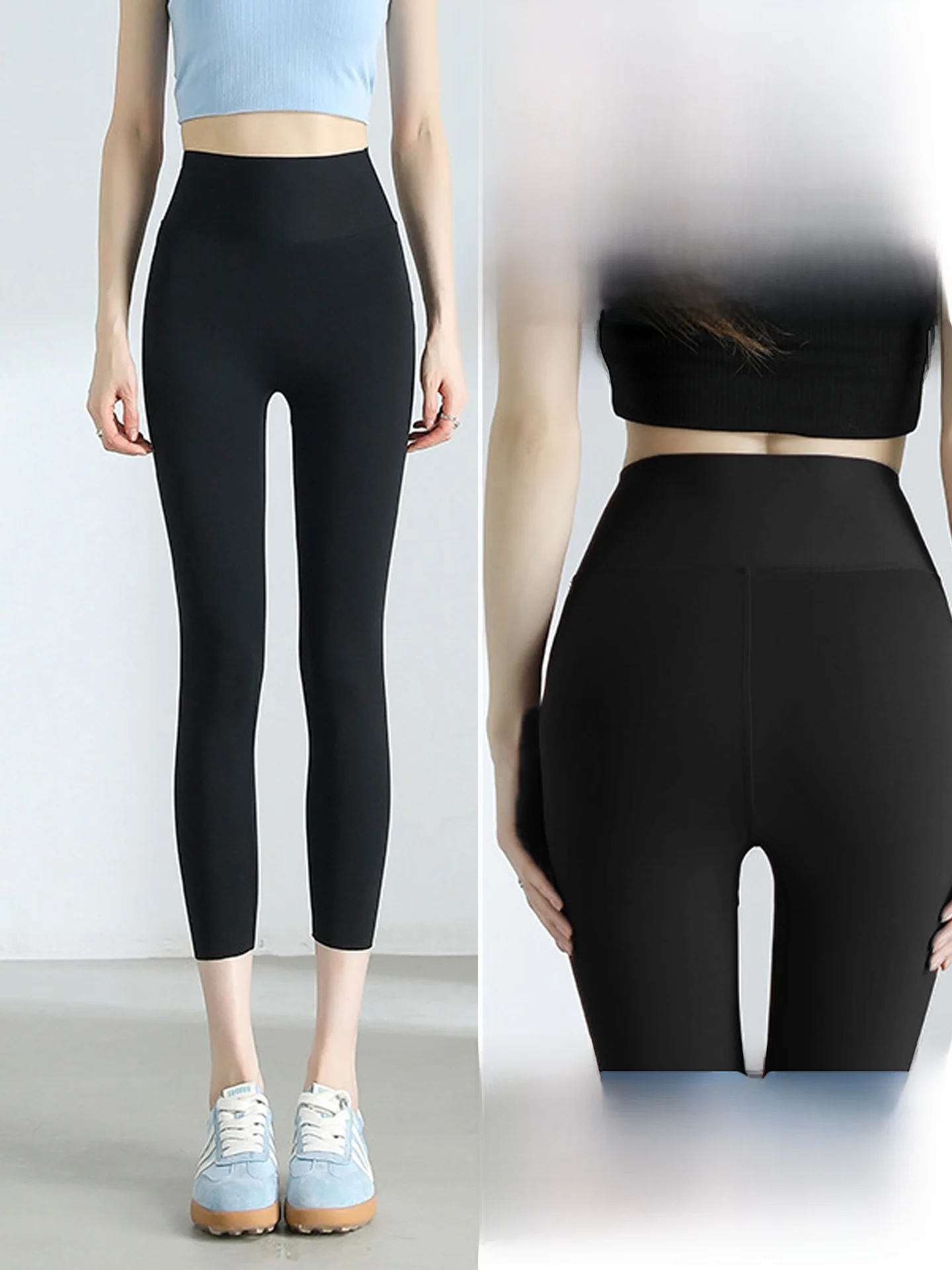 

Брюки для йоги из ледяного шелка с высокой талией Bla Seven-Foot ark Skin, женские летние тонкие спортивные брюки для подтяжки ягодиц