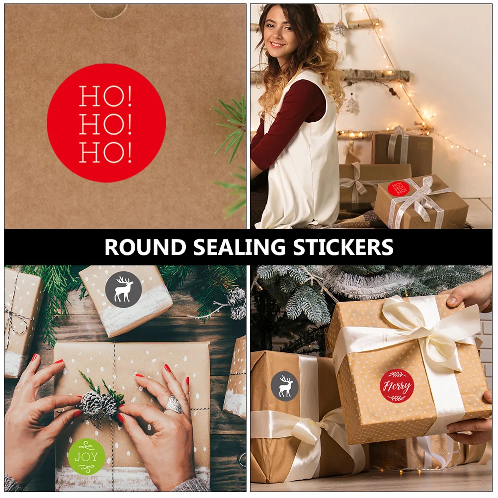 

1 Roll 1 Inch Holiday Sealing Stickers Fine Workmanship Round Christmas Labels for Food Packaging Gift Decoration