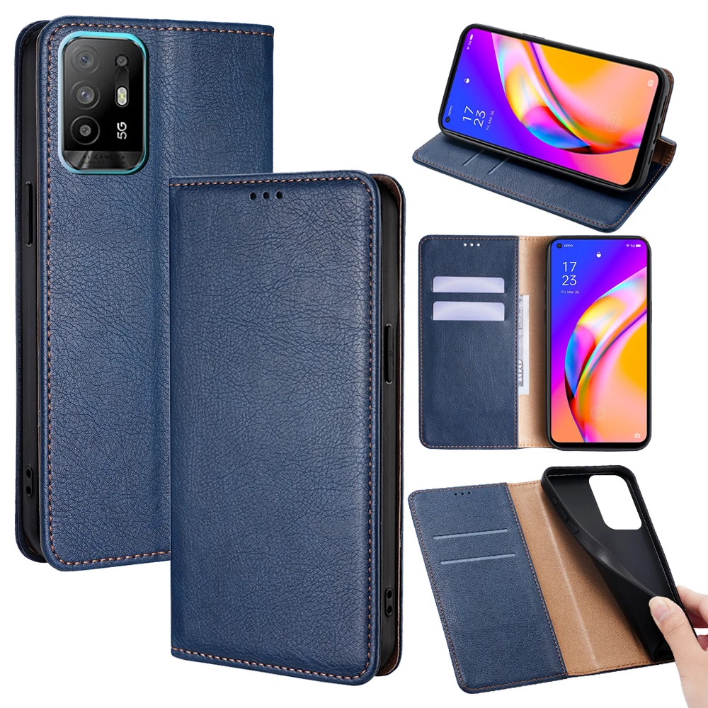 Magnetic Leather Wallet Phone Case for OPPO Reno 5 4 3 2 Pro Plus Lite SE 5Z 6Z 5F 5K 4F 10X Zoom A Z Flip Cover with Card Slots