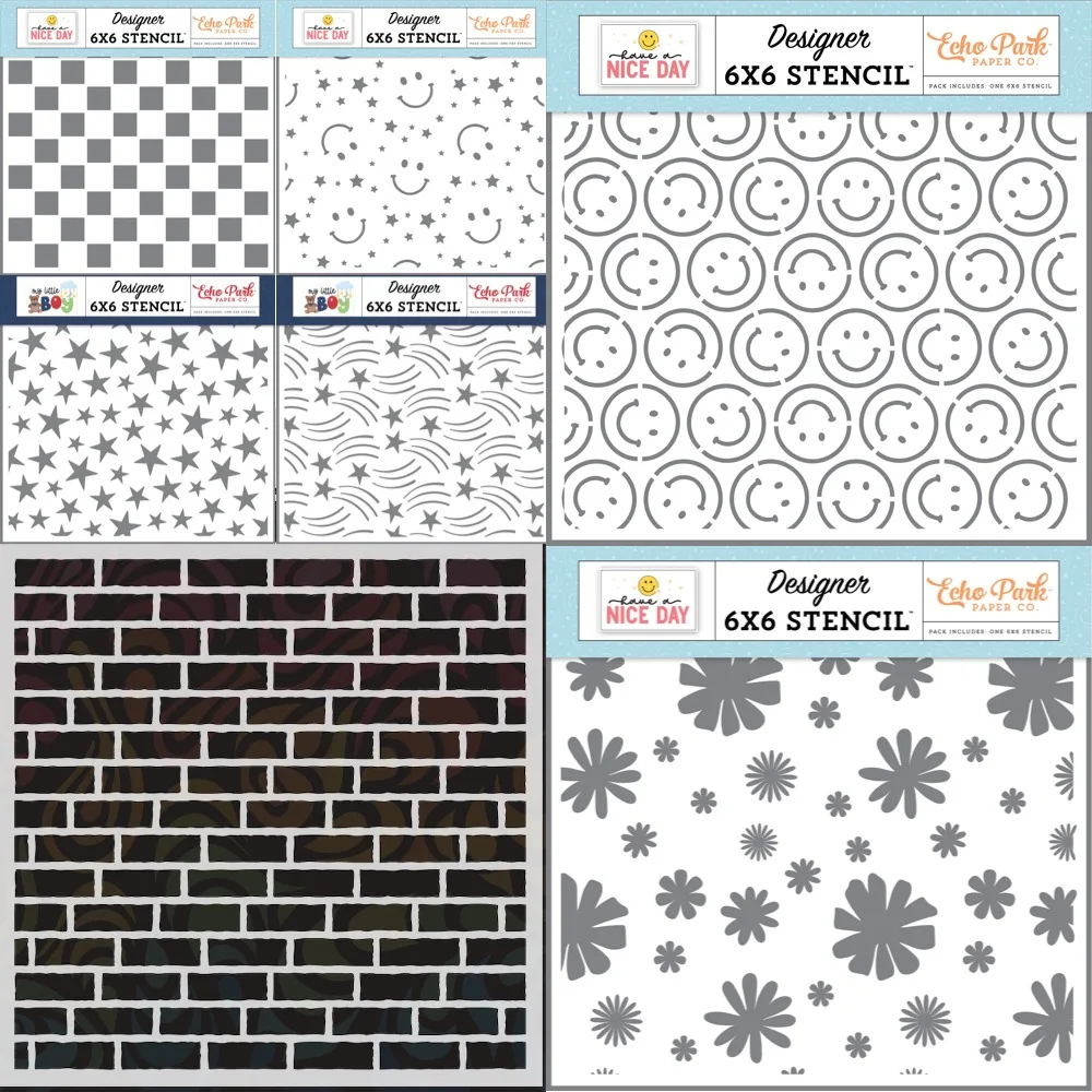 Raindrop and Mosaic 2025 New Stencils Pattern Graffiti Drawing Tool Spray Painting Template DIY Window Scrapbooking Decoration