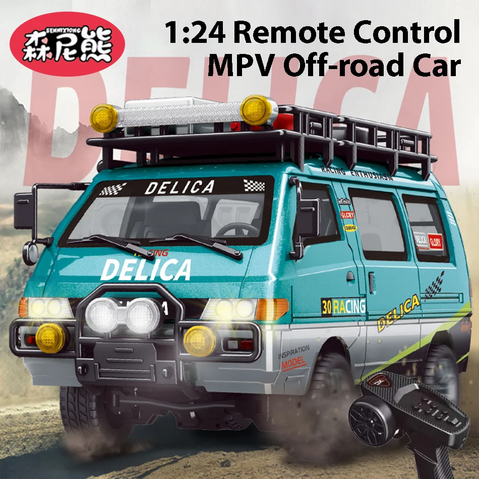 

SENNIXIONG 1:24 Remote Control Off-Road VAN RV Car Classic Model 2WD/4WD Speed Drift Controllable Headlight Vehicle Toy Gift