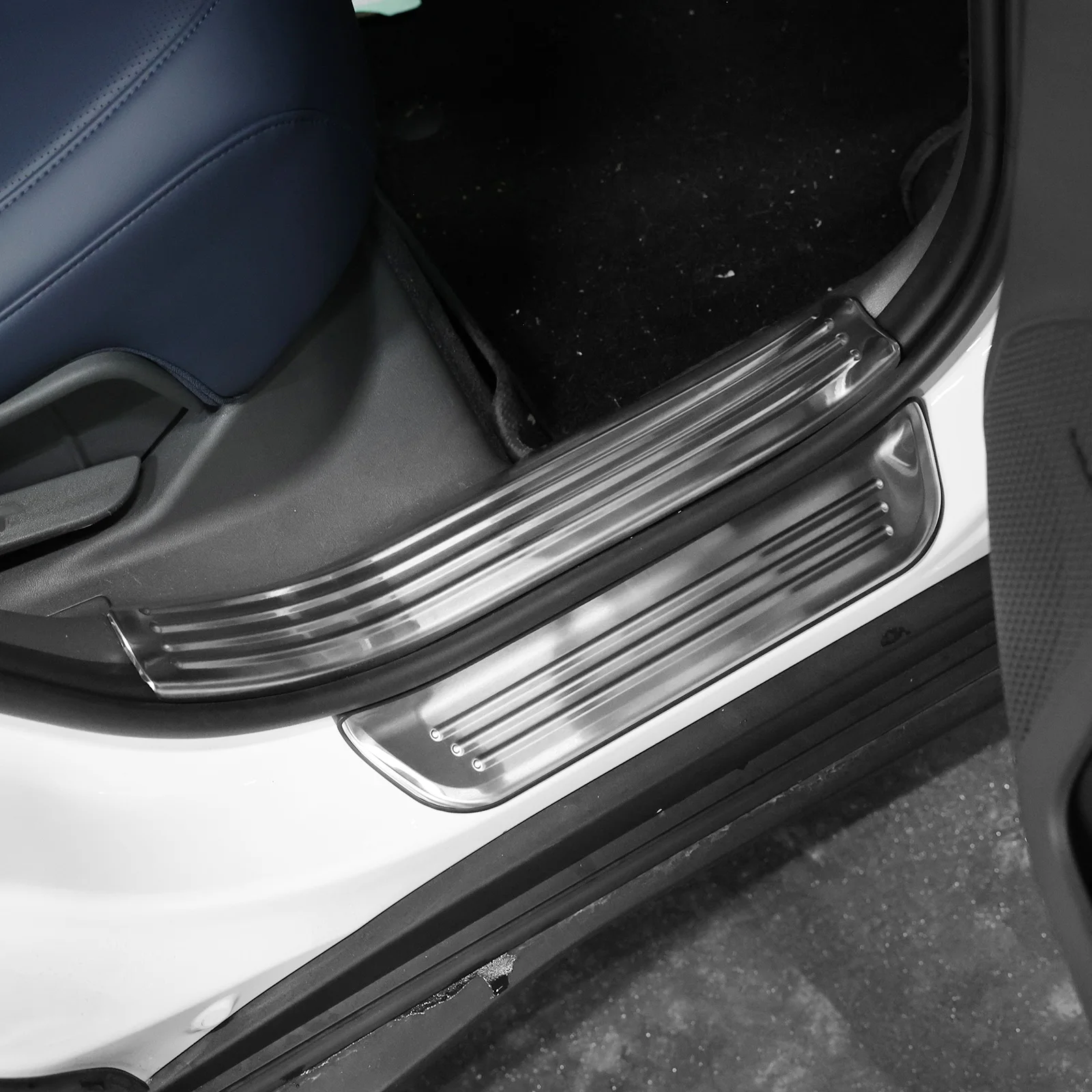 For Kia EV3 2024 2025 4pcs Door Threshold Inner Scuff Plate+4pcs Outside Welcome Pedal Guard Protector Cover Stainless Steel