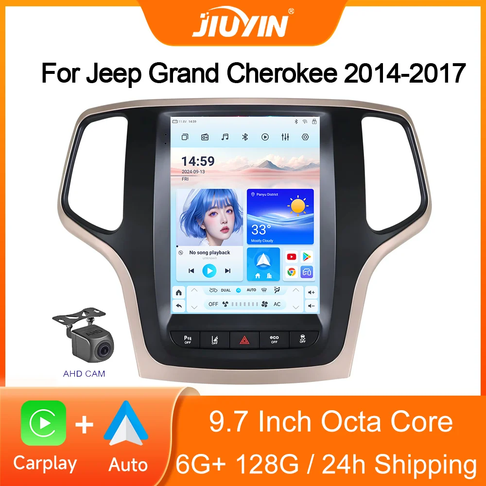 

Android 13 Car Radio Stereo For Jeep Grand Cherokee 2014-2017 Carplay Automotive Multimedia GPS WIFI 4G Unit Player Screen