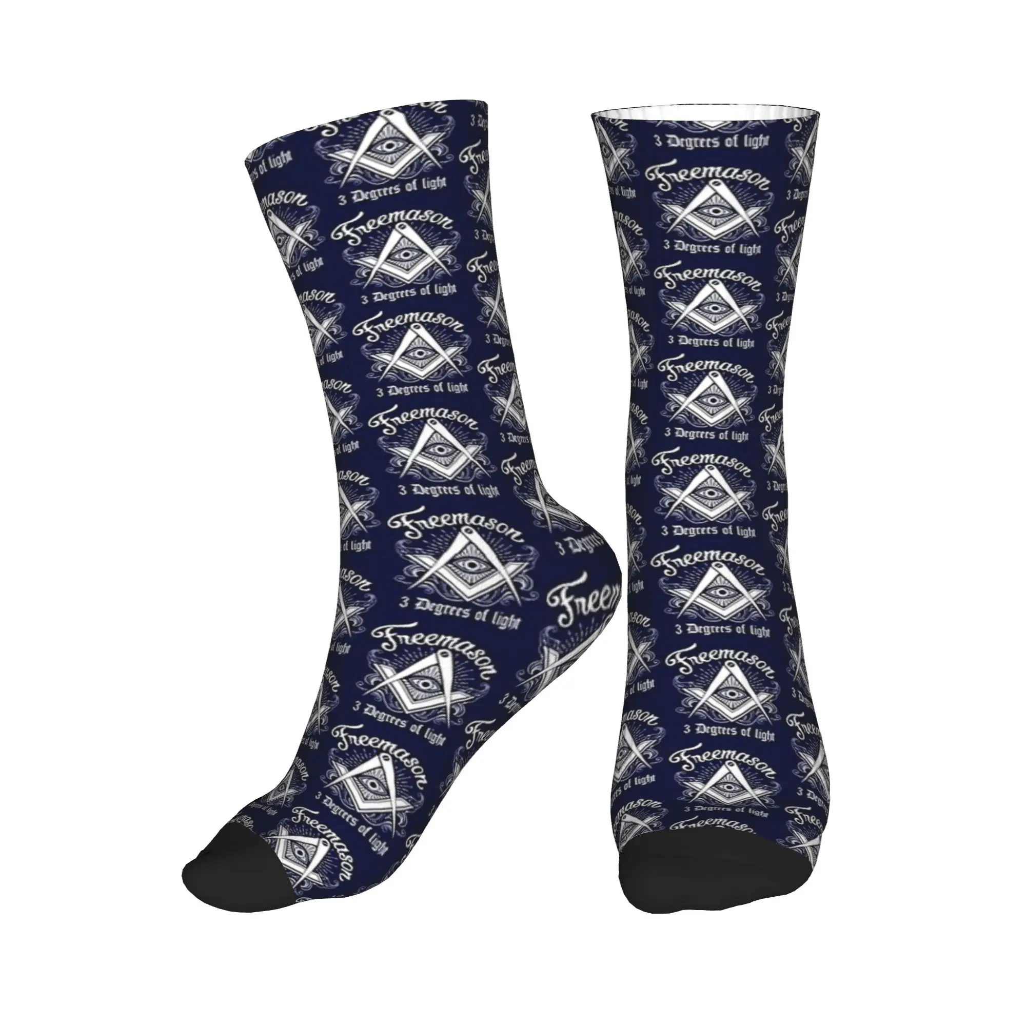 

Freemason Logo Masonic Lodge Square Compass Mason Symbol Socks Graphic Stockings Anti Men Socks Spring Fashion Running Socks