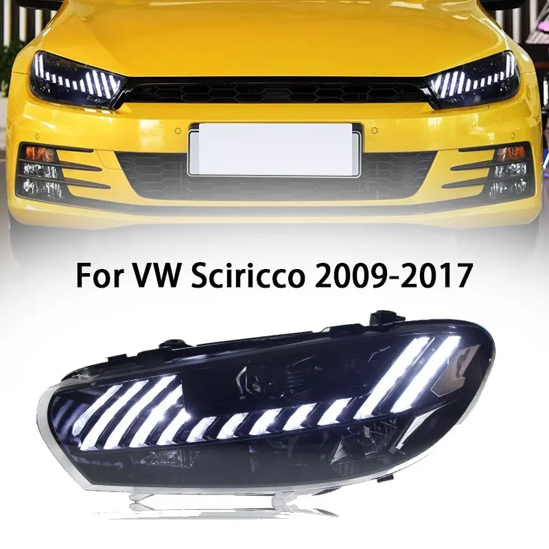 

Автомобильные фары для VW Scirocco 2009-2017 RS, стиль светодиодный, автомобильная фара в сборе, обновленная Настройка, линзы проектора, аксессуары