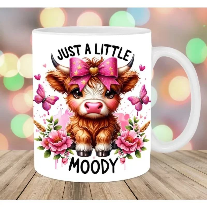 Highland Cow Mug Wrap Mug Funny Large Mug Robert Pattinson Meme Coffee Mugs Home Family Friends Holiday Gift Cups Decoration