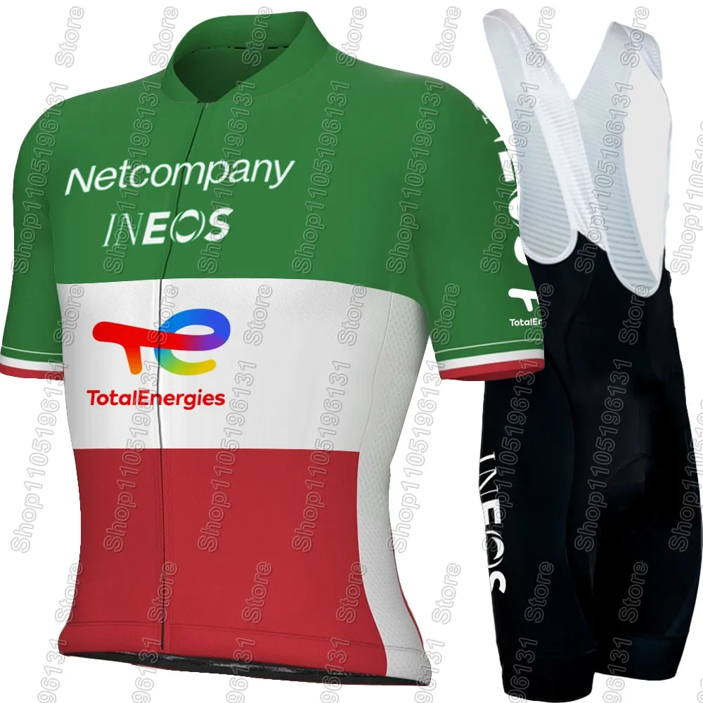 Conjunto de Jersey de Ciclismo Netcompany-INEOS 2026, Italia, Manga Corta para Hombre, Ropa Filippo Ganna, Camiseta de Ciclismo, Traje, Pantalones Cortos con Tirantes para Bicicleta de Montaña