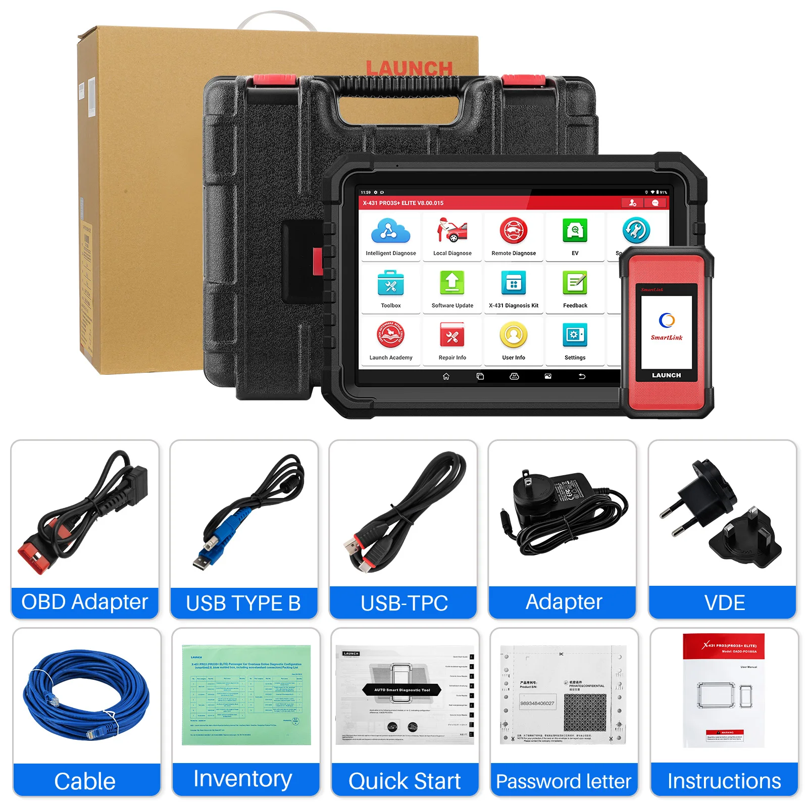 LAUNCH X431 PRO3S+ Elite Professioneller bidirektionaler Diagnosescanner – J2534 Pass-Thru-Programmierung, Allsystem-Scan, Unterstützung für 24V-Lkw und Elektrofahrzeuge – Detail 20