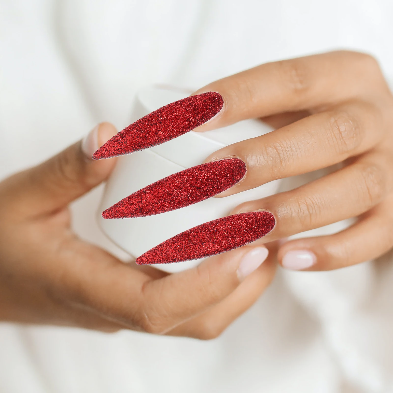 

40Pcs Glitter on Nails Artificial Fingernails for Holiday Parties Stage Quick Application Reusable