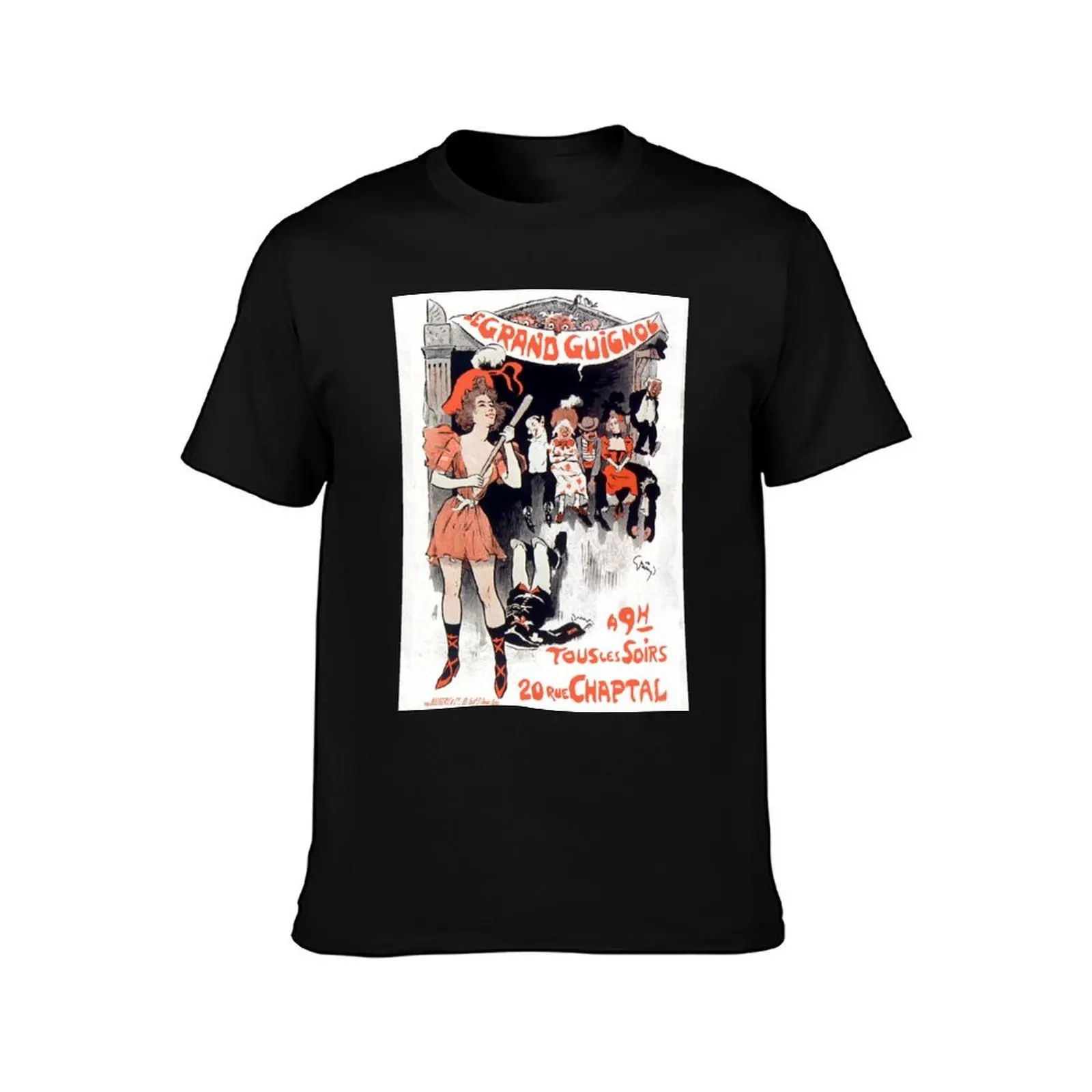Vintage Le Thé?tre du Grand-Guignol T-Shirt, Summer Casual Cotton Tee, Oversized Streetwear Tops, Vintage Graphic Print