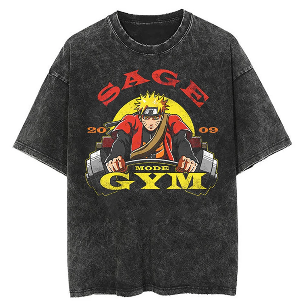 Hip Hop Streetwear T Shirt Japanese Anime Naruto Print T-Shirt Men Harajuku Cotton Tshirt Summer Short Sleeve Tops Tees