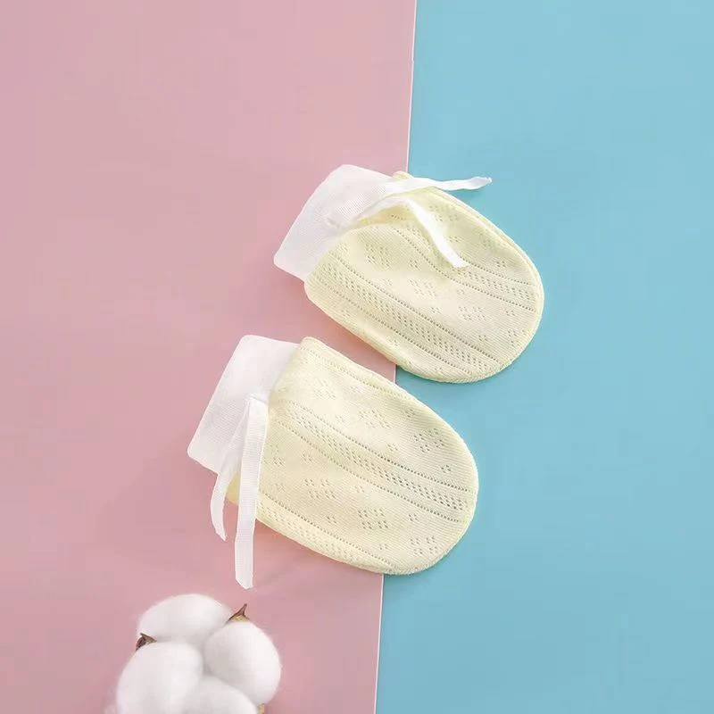 قفازات أطفال رقيقة جيدة التهوية لحديثي الولادة ، قفازات مضادة للاصطياد ، قفاز يد لحماية الوجه ، إكسسوارات للرضع ، 0-12 شهرًا ، زوج واحد