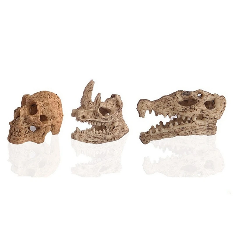 ถังปลา Skull ภูมิทัศน์ Decors เครื่องประดับ Miniature Skull Aquarium สัตว์ Dropship