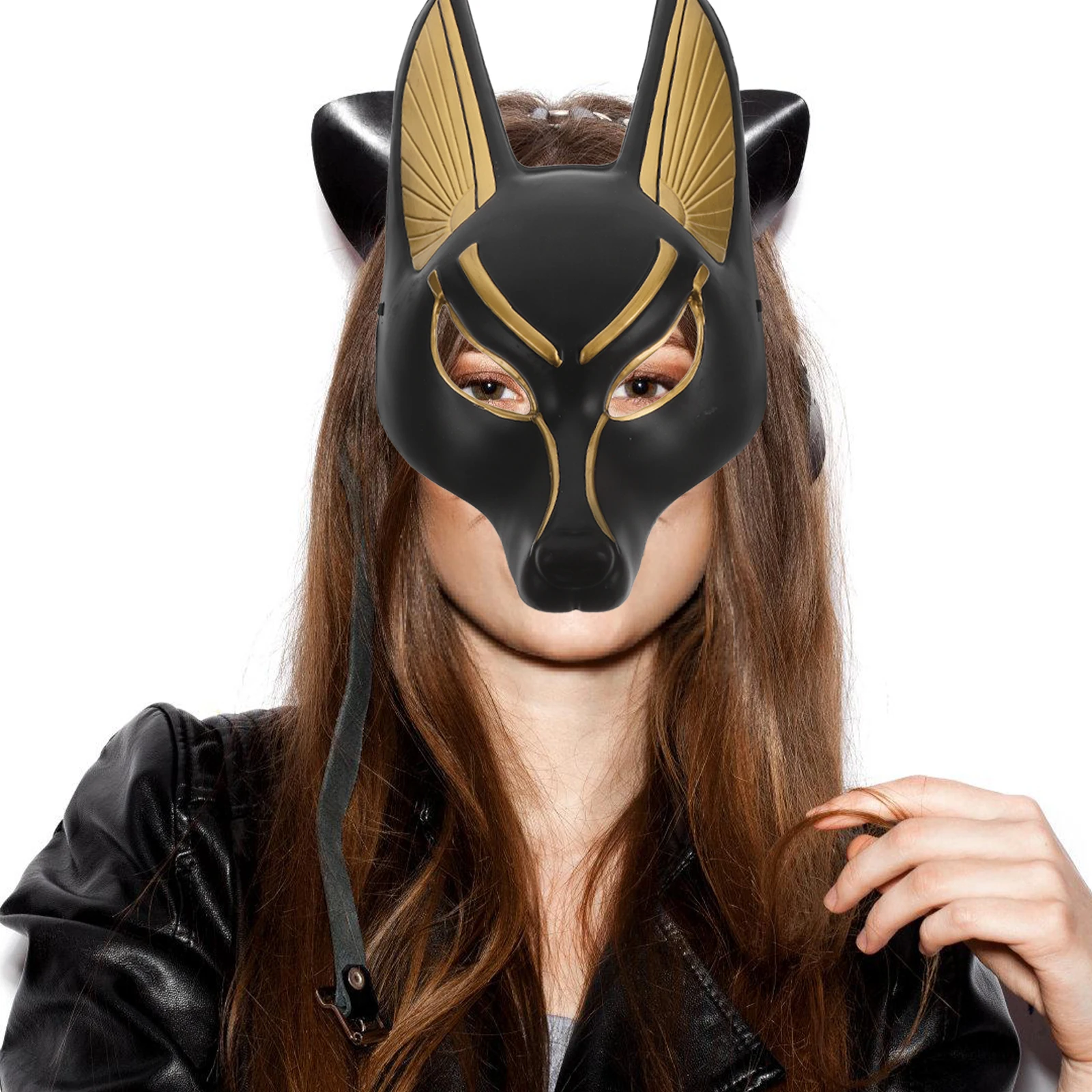 

s Anubis Mask Halloween Cosplay Props Plastic Masquerade Mask Costume Elegant Design
