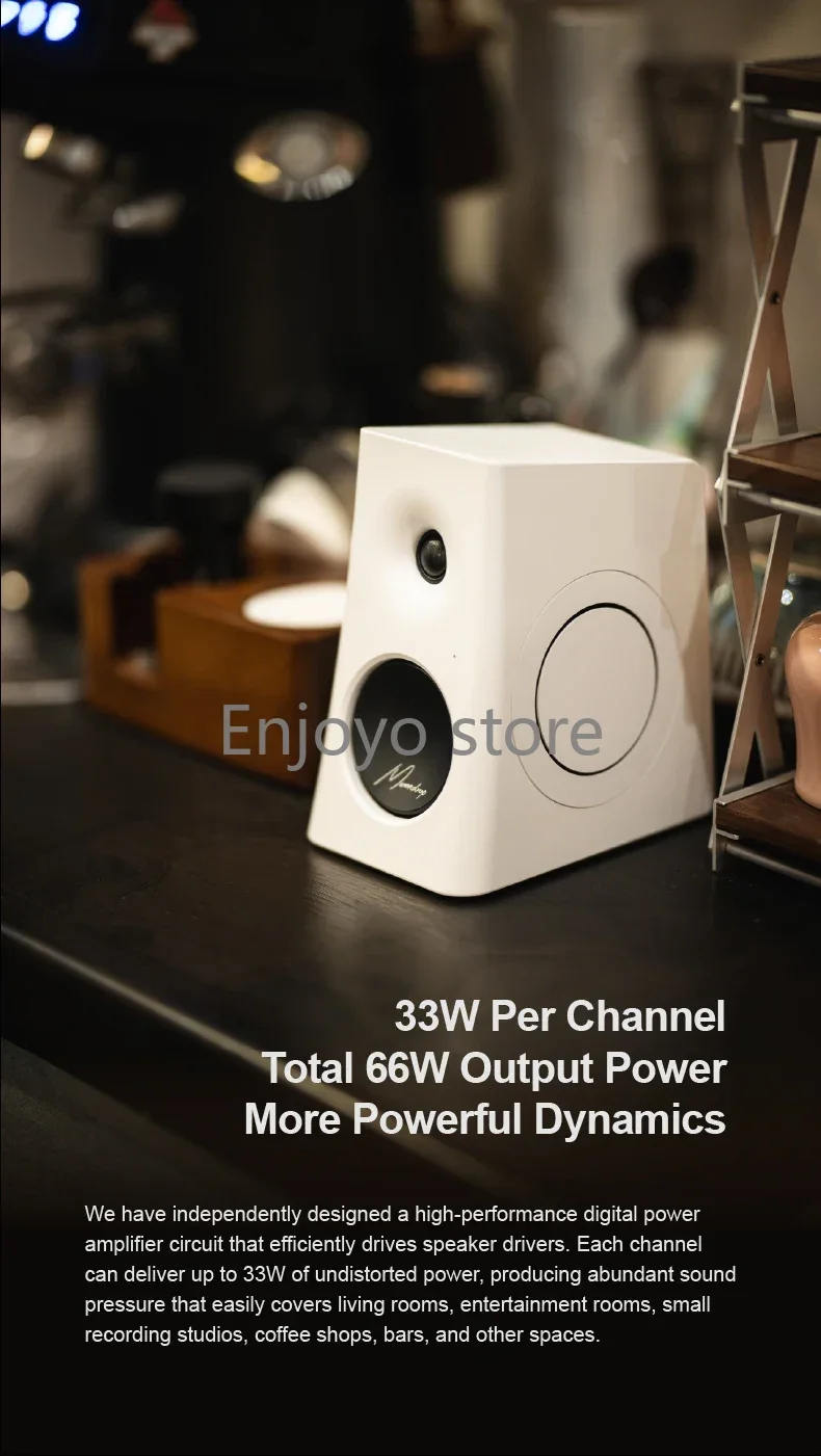 MOONDROP MM3A Five‑Mode Active Desktop Hi‑Fi Speaker 3‑Inch 66W Total Power Bluetooth 6.0 Two‑Way Bookshelf Speakers for PC TV view 6
