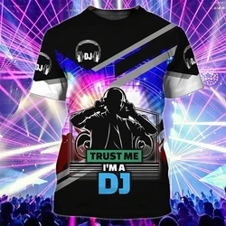 DJ Rock Music T-shirt For Men Leisure O-neck Short Sleeve y2k Tops Fashion Hip Hop Harajuku Oversized Tee Shirt Male Clothing
