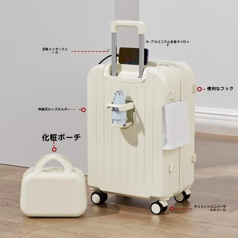 2025年新型おしゃれ多機能荷物入れ女性用旅行スーツケース学生用プルロッド付き軽量ホイールパスワードボックス