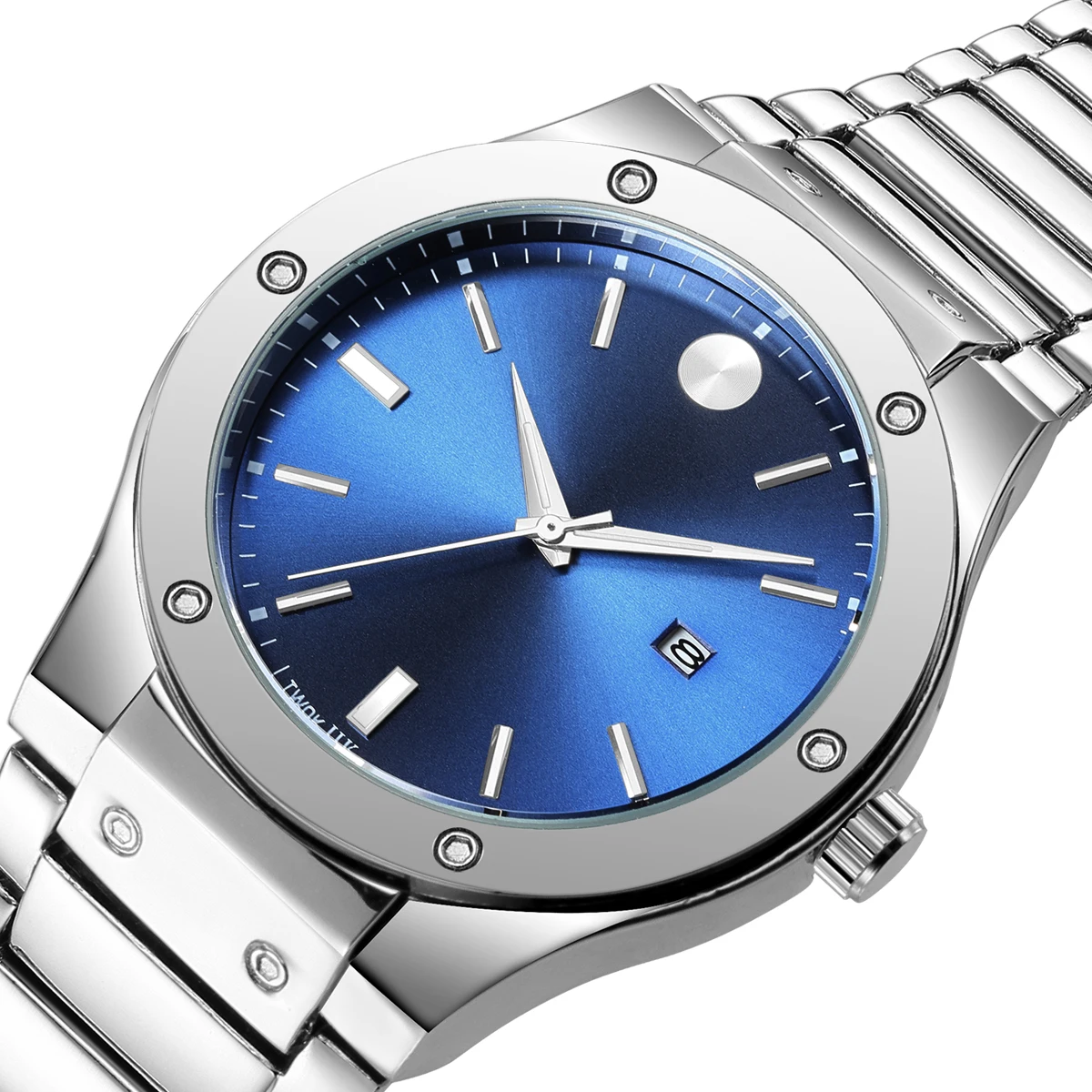 

Hot Sale No Logo Luxury Men's Quartz Waterproof Fashion Business Watch with Date