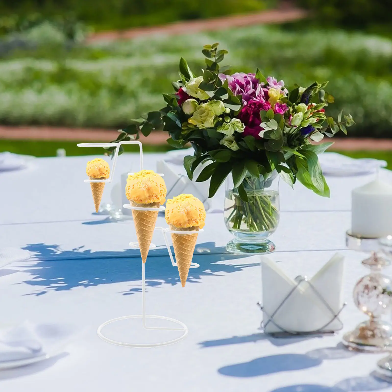 

Iron Ice Cream Cone Holder Metal Stand for Ice Cream Cone Display Sushi Roll Holder Party Snack Rack Hand Roll Sushi Holders