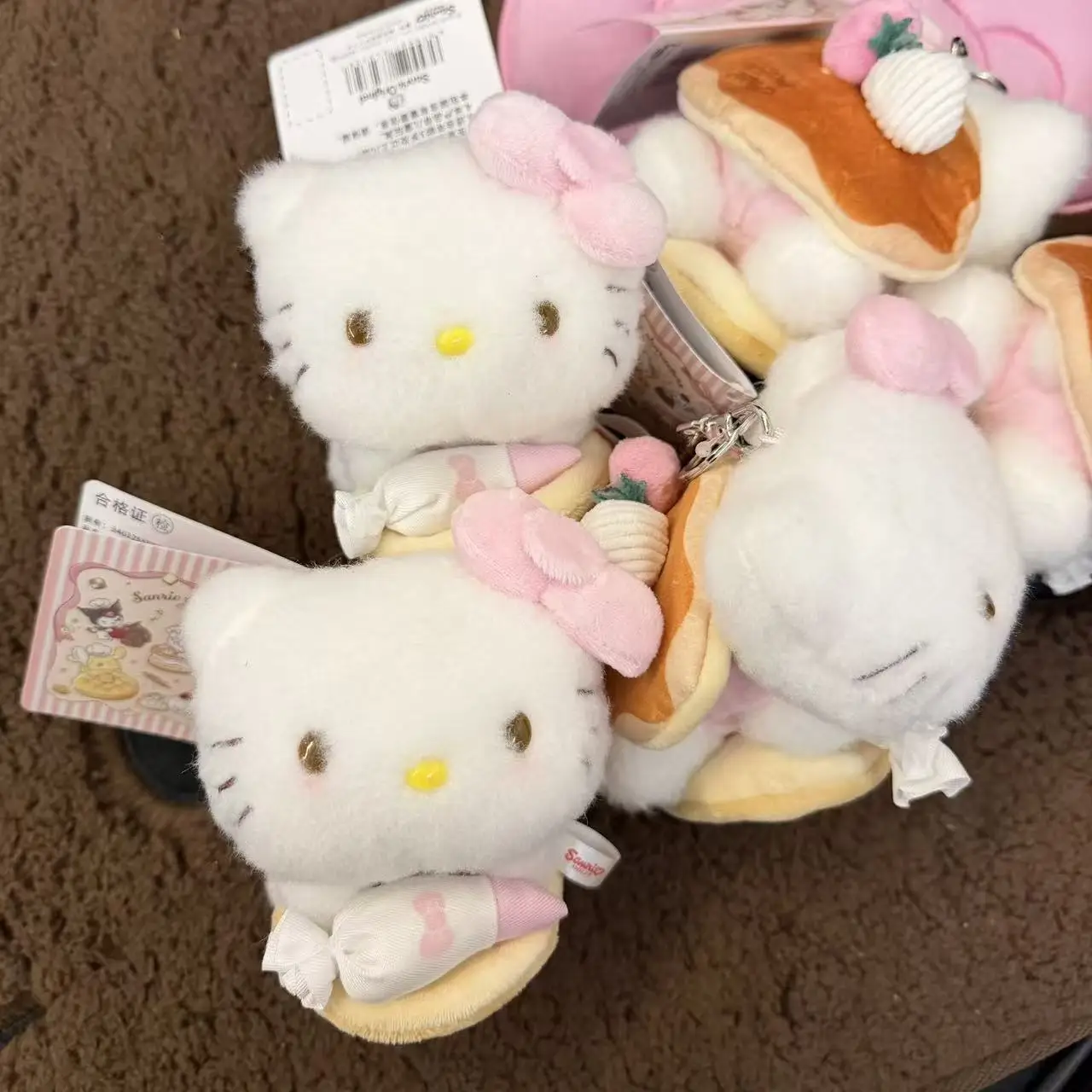Hello Kitty Cream Muffin Dessert Baking Series Plush Stuffed Toy Keychain Cartoon Backpack Pendant Birthday Gift for Friends