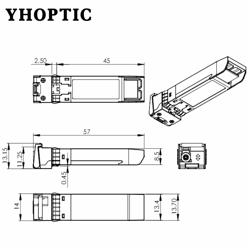 High speed SFP single fiber 12G-SDI/SD-SDI transceiver module for 4K video - compatible with Blackmagic Design BMD Yellowbrick