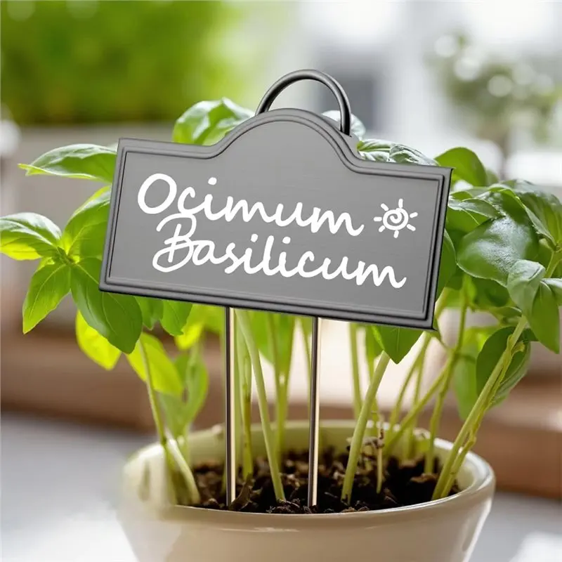 A93Z Metal Garden Label Tall Markers 30 Pack Stainless Steel Plant Labels Weatherproof For Plants Vegetables With A Pen