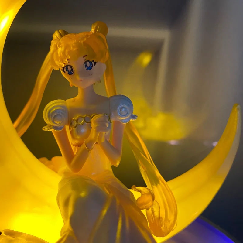 New Sailor Moon Anime Figure Model Glowing Night Light Room Desktop Decoration Bedroom Beside Lamp Toy Kids Birthday Gift view 5