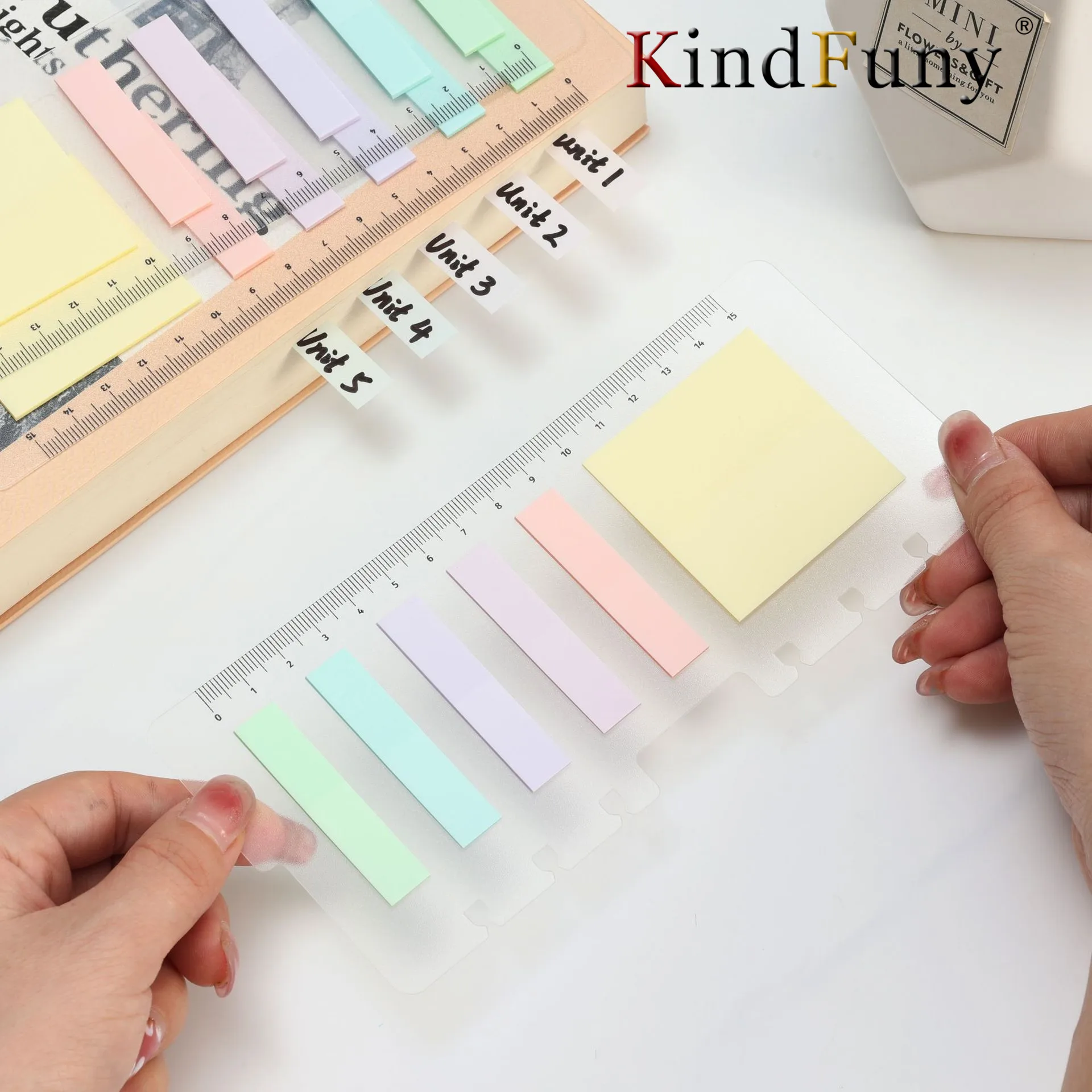 Marcadores transparentes auto-adesivos, Sticky Notes, Memo Pad, Tabs índice, Papelaria, Livros, Agenda, 120 Sheets