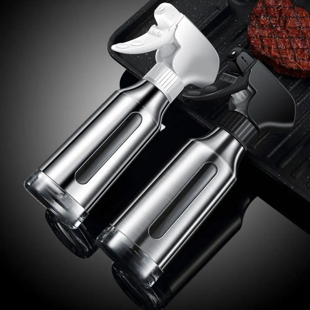 

BBQ Tool Stainless Steel Body Oil Spray Bottle 180ml Visible Oil Sprayer Leakproof Oil Dispenser Baking