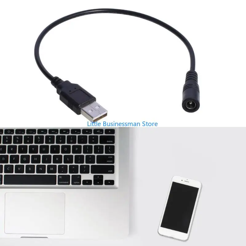 30 USB-auf-DC-5,5 x 2,1 mm 5-V-Stromkabel, Stecker auf Buchse, USB-Hosenstecker, Ladekabel für kleine Lüfter, Router – Detail 9