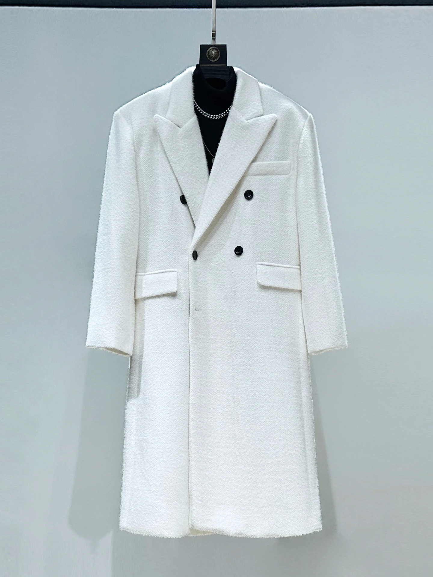 

Мужское длинное шерстяное пальто Ele с двубортным воротником-стойкой, зимняя верхняя одежда, теплая, молодежная, в китайском стиле, новинка