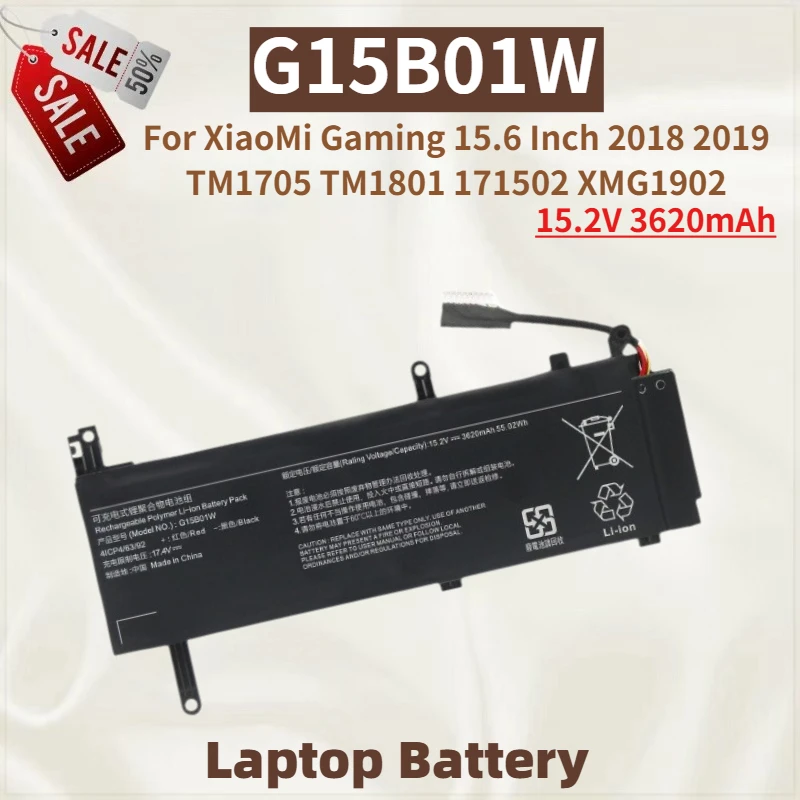 

High Quality Laptop Battery 15.2V 3620mAh G15B01W for XiaoMi Gaming 15.6 Inch 2018 2019 TM1705 TM1801 171502 XMG1902 Brand New