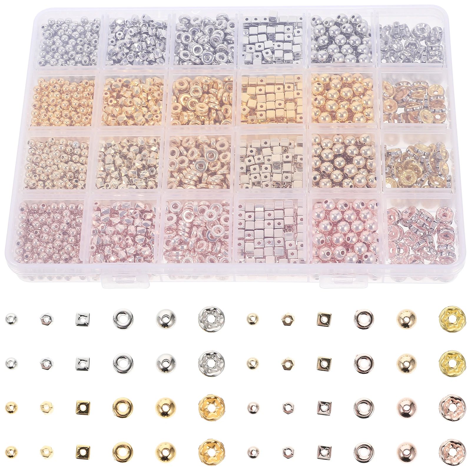 

1 set Spacer Bead Set Necklace Bracelets DIY Crafts Round Loose Beads Jewelry Making Kits Accessories Creative Gifts