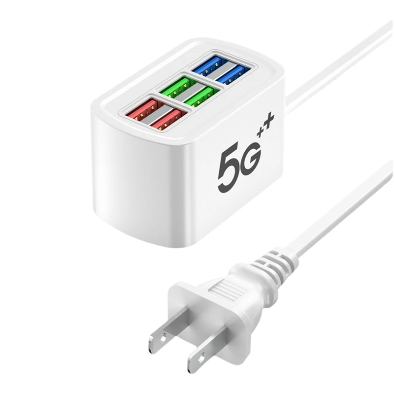 ABSQ-USB Power Streifen Telefon Ladegerät Adapter Multiport Kopf Buchse Wand Ladegerät Für Iphone Xiaomi Buchse HUB Splitter