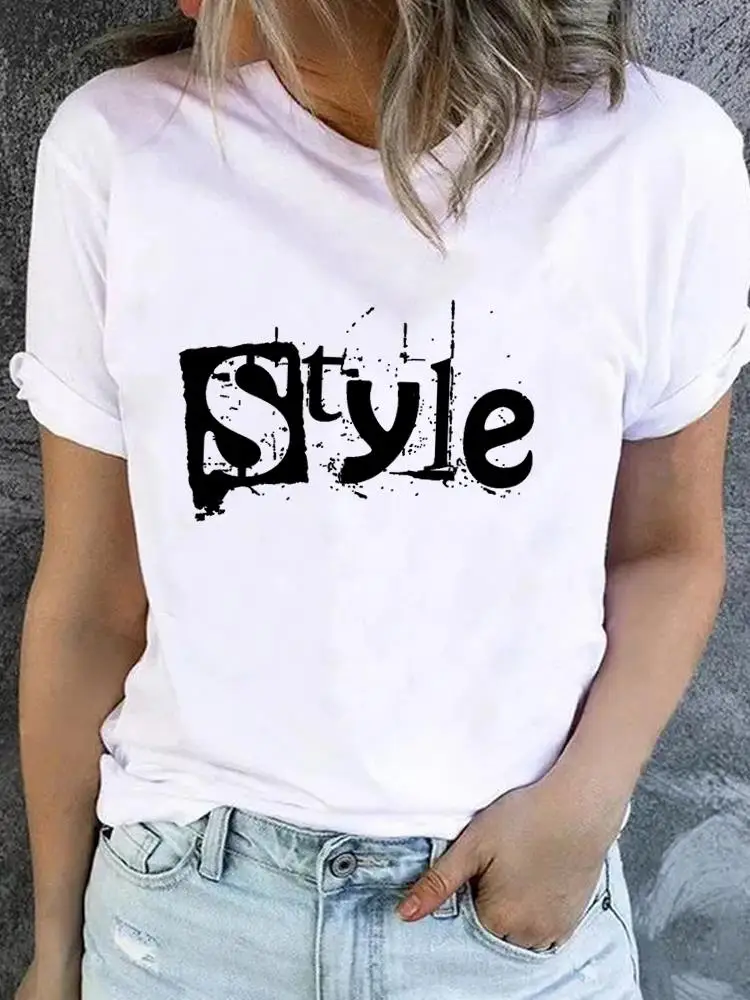 

Clothes Women Graphic Short Sleeve T-shirt Ladies Print T Shirt Fashion Watercolor Lovely Trend 90s Basic Tee Top Clothing