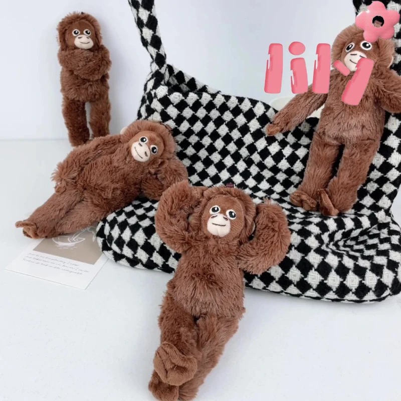 الإنترنت المشاهير لطيف القرد الصغير قلادة ألعاب من نسيج مخملي دمية الغوريلا حقيبة قلادة المفاتيح شفاء الإبداعية القماش دمية هدية #1